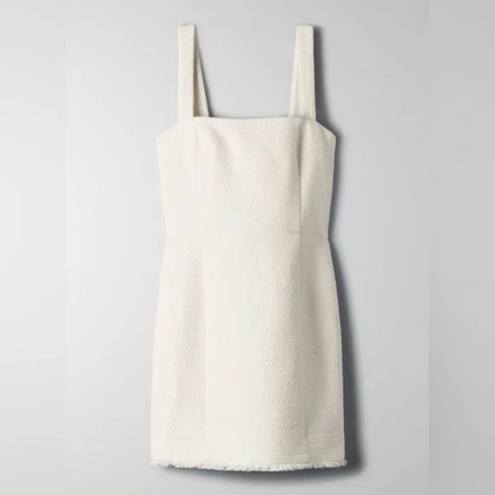 Aritzia Babaton Mini Dress Ivory white wedding bachelorette bridal